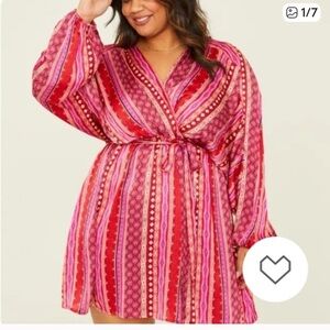 Arula Silk-Like Multi-Color Dress Size 1X